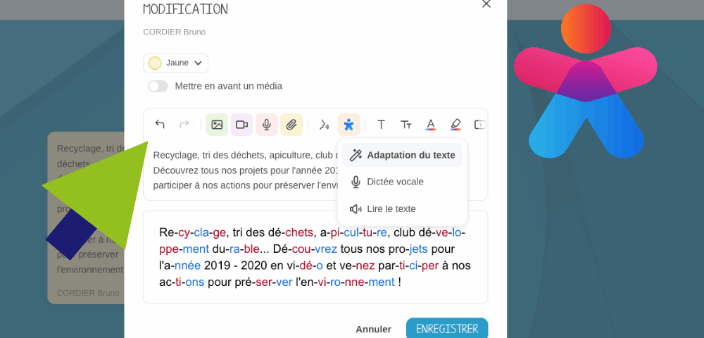 Cantoo Web dans l'éditeur de texte de l'espace numérique de travail des Hauts-de-France.