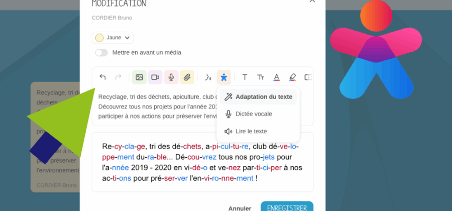 Cantoo Web dans l'éditeur de texte de l'espace numérique de travail des Hauts-de-France.