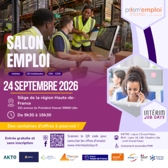 Intérim Job Days : rendez-vous le 24 septembre au Siège de Région à Lille 1